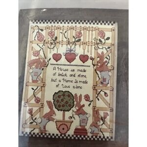 Homes Are Made Of Love Sampler Bunnies Cross Stitch Kit Design Works
